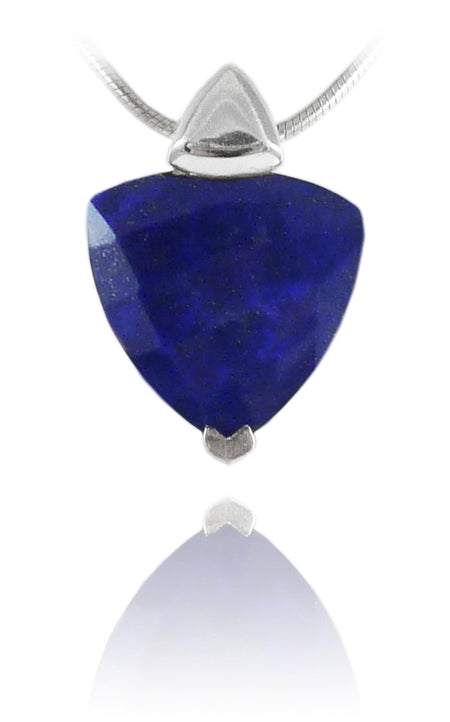 Long Curved Gemstone Drop Earrings Lapis Lazuli