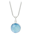Arabesque Round Cutout Pendant Blue Chalcedony