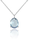 Jaipuri Stone Drop Necklace Blue Topaz