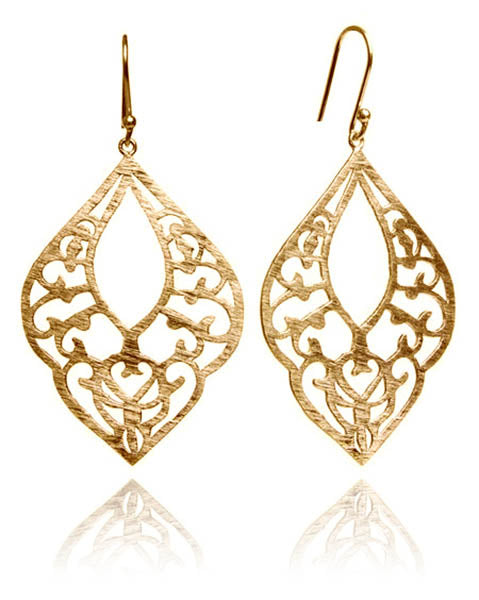 18K Gold Plated Arabesque Lantern Earrings