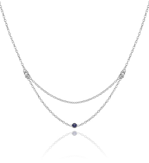 Single Stone Layered Kathak Necklace Iolite