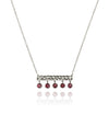 5 Stone Bavaria Bar Necklace Garnet