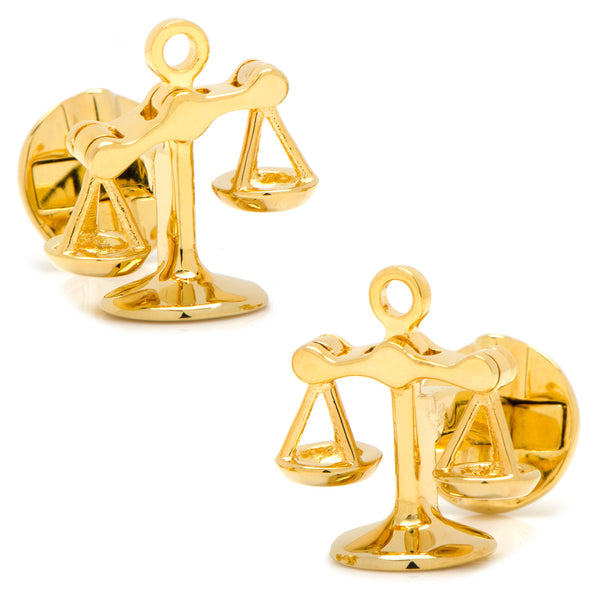 Moving Parts Gold Scales of Justice Cufflinks