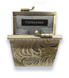 Cathayana Card Holder Grey/ Black, Gold Peacock with RFID