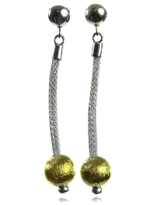 Single Drop with 18K Gold Plated Ball Earrings