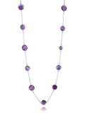 Faceted 17 Stone Capri Long Necklace Amethyst