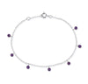 7 Stone Kathak Dangle Bracelet Amethyst