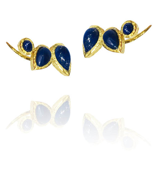 Peacock Climbing Earrings Lapis Lazuli