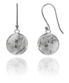 Medium Hanging Puntino Earrings Black Rutile Quartz