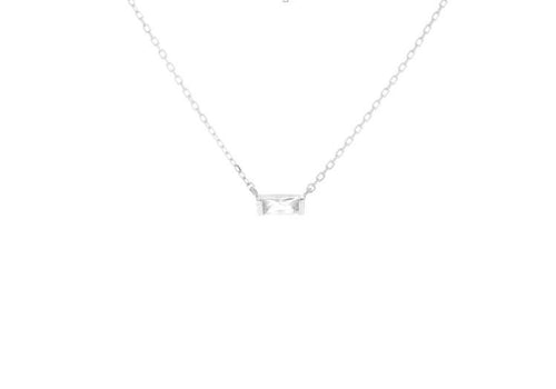 Mini Baguette Necklace - Silver