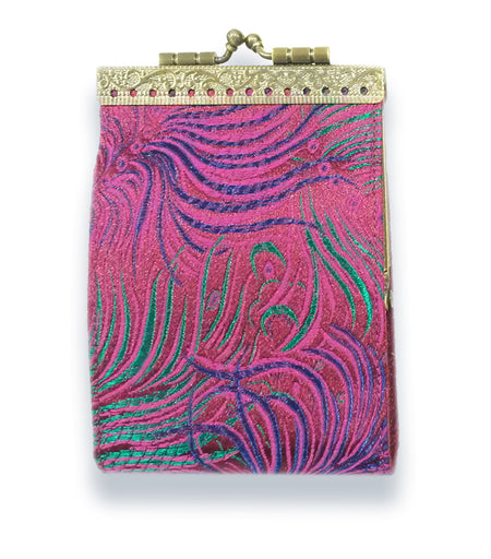 Jewelry Pouch Green and Pink Peacock