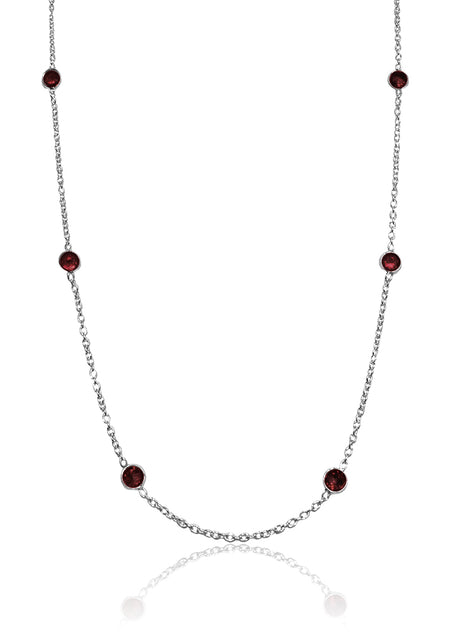 5 Stone Bavaria Bar Necklace Rough Cut Ruby