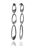 Oval Hammered Three Link Earrings