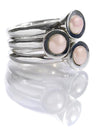 Three Pearl on Three Bands Ring Pink Pearl