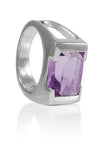 Framed Rectangle Ring Amethyst Size 8