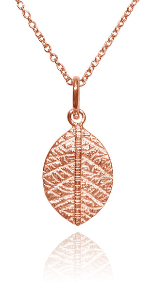 Rose Gold Plated Leaf Pendant and Chain