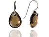 Simple Faceted Quartz Drop Earrings Smokey Quartz