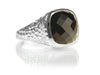 Gaudi Pointalism Square Cocktail Ring Smokey Quartz