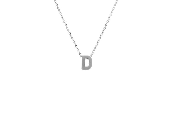 - 3D monogram initial- Sterling Silver- Spring clasp closure- Length: 18 inches