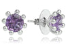 Small Gaudi Flower Stone Studs Amethyst