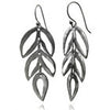 Brushed Three Tier Leaf Earrings