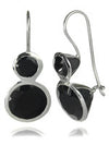 Large Jaipuri Two Stone Drop Earrings Black Onyx