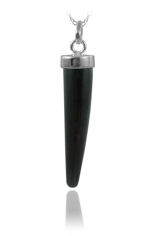 Stone Horn Pendant Black Onyx