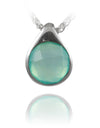 Modern Side Arabesque Cutout Stone Pendant Aqua Chalcedony