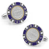 $100 Purple Poker Chip Cufflinks