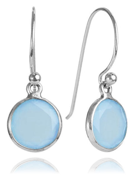 Hanging Puntino Earrings Blue Chalcedony