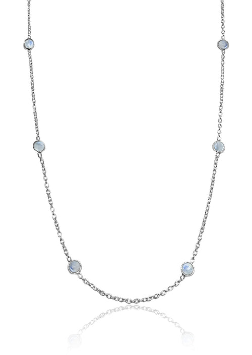 Tiny Kathak 8 Stone Necklace White Moonstone