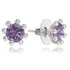 Small Gaudi Flower Stone Studs Amethyst