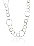 Small Large Circle Silver Linked Necklace 24