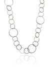 Small Large Circle Silver Linked Necklace 30