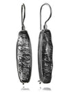 Mini Faceted Vertical Drop Earrings Black Rutile Quartz
