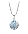 Arabesque Round Cutout Pendant Blue Chalcedony