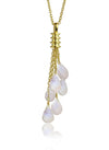 18K Gold Plated Uva Milano Lariat White Moonstone