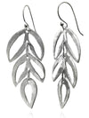 Brushed Three Tier Leaf Earrings