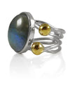 Conquistador Oval Stone Ring Labradorite