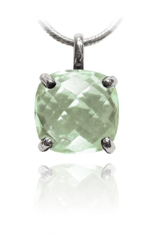 Capri Square Pendant Green Amethyst