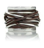 Brown Leather Twist Ring
