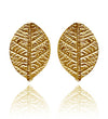 Gold Plated Leaf Stud Earrings