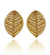 Gold Plated Leaf Stud Earrings