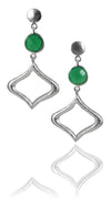 Arabesque Outline with Stone Earring Green Onyx