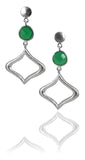 Arabesque Outline with Stone Earring Green Onyx