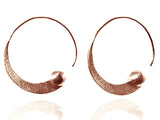 Rose Gold Plated Brushed Mini Swirly with Ball Earrings