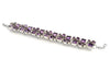 Geometric Double Lined Gemstone Bracelet Amethyst