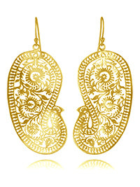 18K Gold Plated Paisley Earrings (Large)