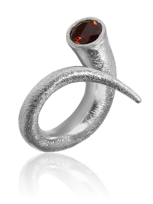 Charmed Snake Ring Garnet