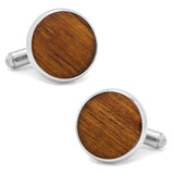 Stainless Steel and Wood Cufflinks